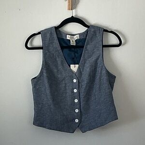 Rachel Zoe Gray Button-Down Vest Top - NWT